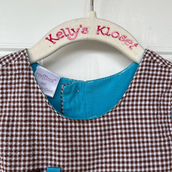 •Cre8ions• Gingham One Piece Lion Romper - Size 18 Months - Picture 3 of 9